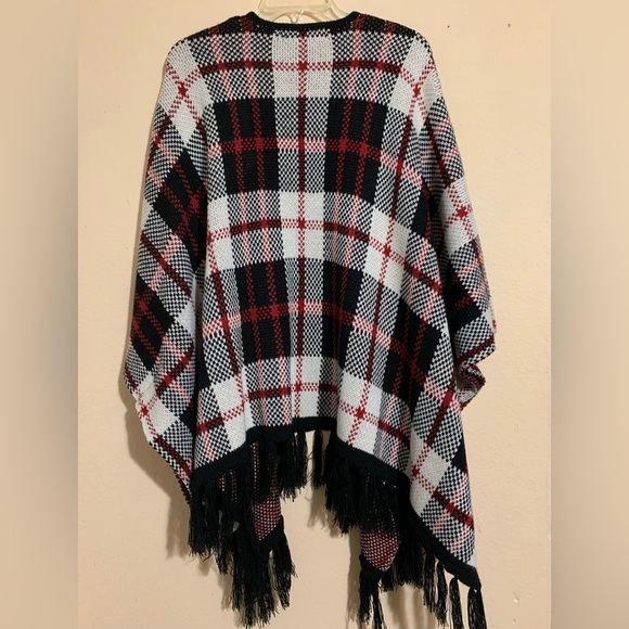 Forever 21 Square/Striped Poncho sz L - Picture 3 of 4